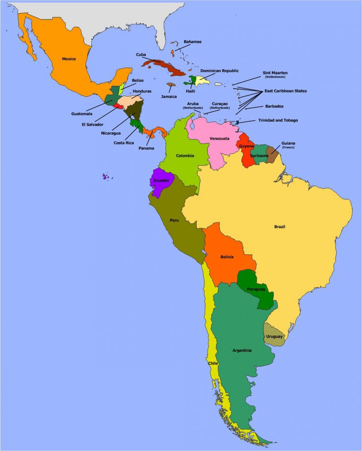 Kaart Belize lõuna-ameerika