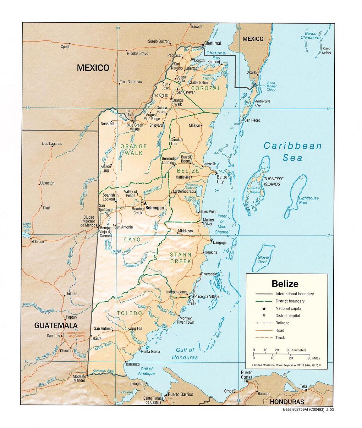 kaart näitab Belize