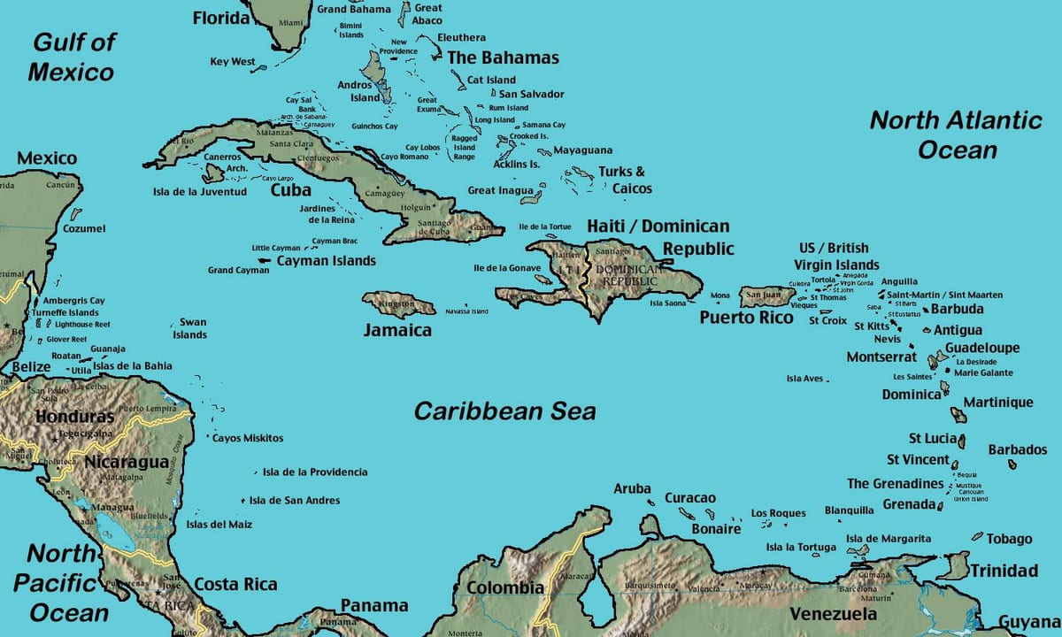 Kaart Belize kariibi mere