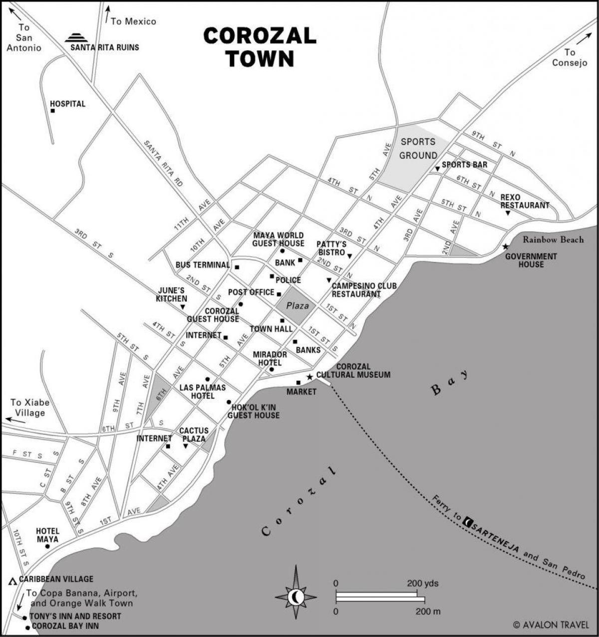 kaart corozal linna Belize