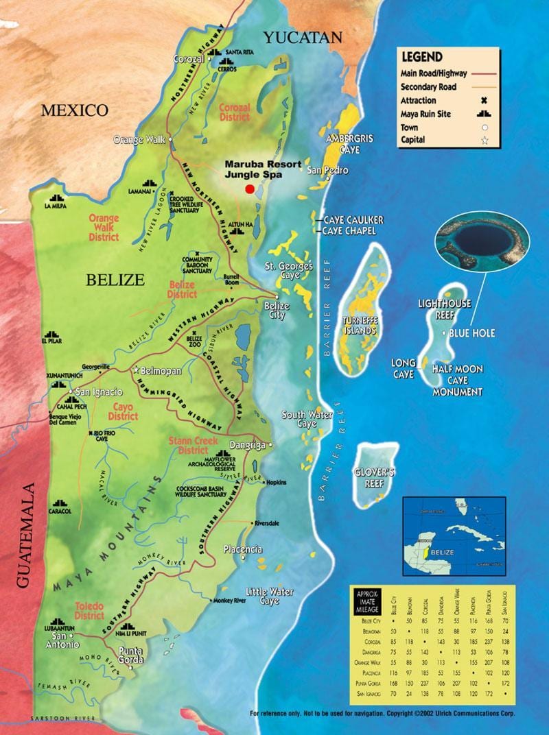 Kaart tobacco caye Belize