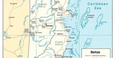 Belize jõed, kaart