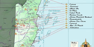 Kaart Belize püramiidid
