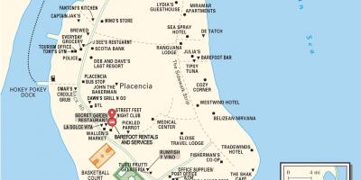 Kaart placencia küla Belize